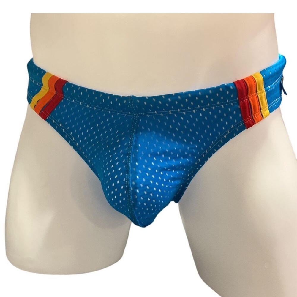 Andrew Christian California Mesh Bikini Electric Blue Large